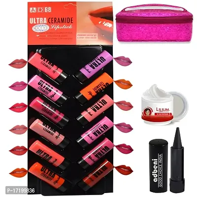 Adbeni Ultra Ceramide Matte Lipstick Multicolor Combo Of 12 2.5 gm With Kajal?