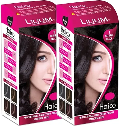 Herbal Haico Professional Hair Color Cream Pack Of 2 112G Each Black Hair Care