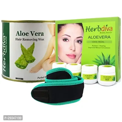 Adbeni Aloevera Hair Remover Wax Facial Kit With Facial Hair Band Gc1298 Pack Of 3