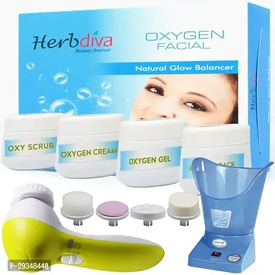 Adbeni Combo Herbdiva Oxygen Facial Kit 130G Face Massager With Respiratory Steamer Pack Of 3 Gc1348-thumb0