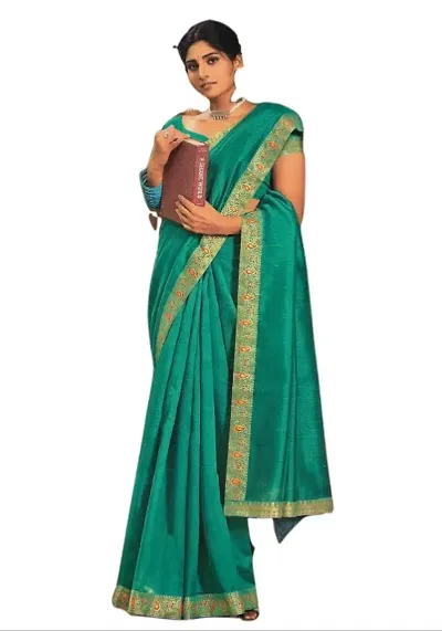 Ruhab's Women Crepe Daily Wear Self Design Saree With Unstitched Blouse |