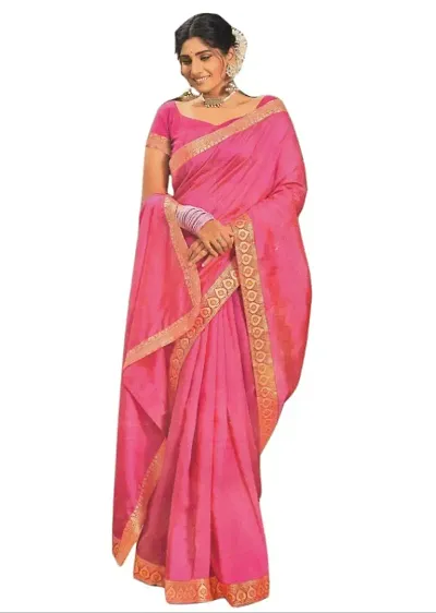 Shavya Embroidered Bollywood Silk Blend Saree (Pink)