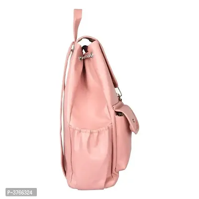 Attractive PU Backpack For Women (Pink)-thumb2