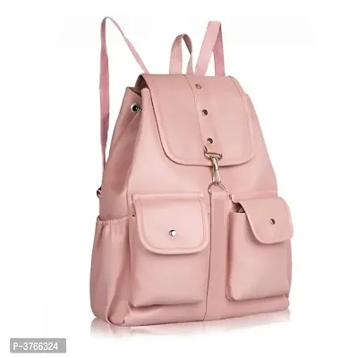 Attractive PU Backpack For Women (Pink)-thumb4