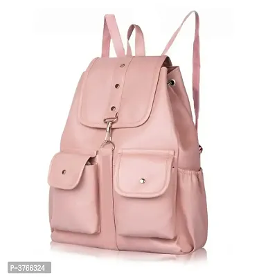 Attractive PU Backpack For Women (Pink)-thumb5