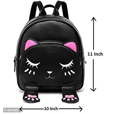 Stylish Collage Backpack For Girls (Black)-thumb3