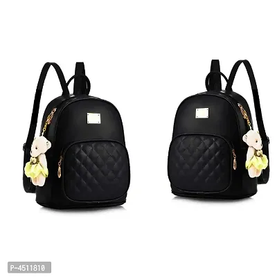Stylish Collage Backpack For Girls (Black) Combo Pack Of 2