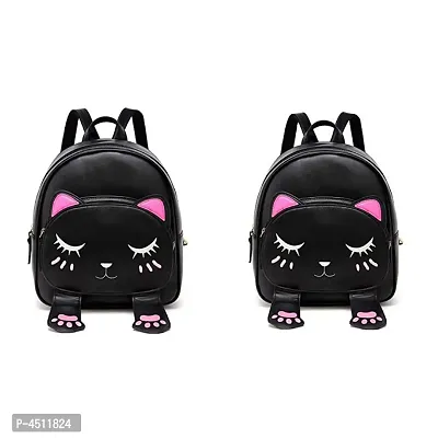 Stylish Collage Backpack For Girls (Black) Combo Pack Of 2-thumb0
