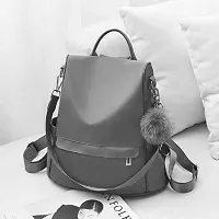 Stylish Collage Backpack For Girls (Grey)-thumb1