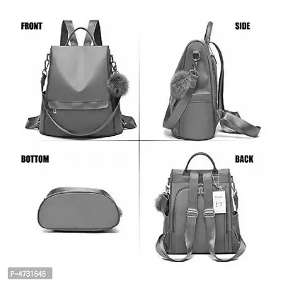 Stylish Collage Backpack For Girls (Grey)-thumb3