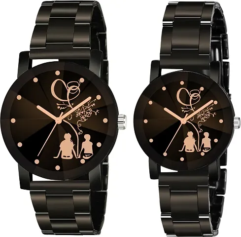 Razyloo Couple Print in Dial Couples Watch