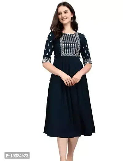 Stylish Straight Black Rayon Kurti For Women