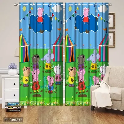 Prozone 3D Digital Printed Heavy Knitting Polyester Curtains | Cartoon Printed Kids Room,Living Room Curtains, Set of 1 PCS (Design 5, 7 feet)