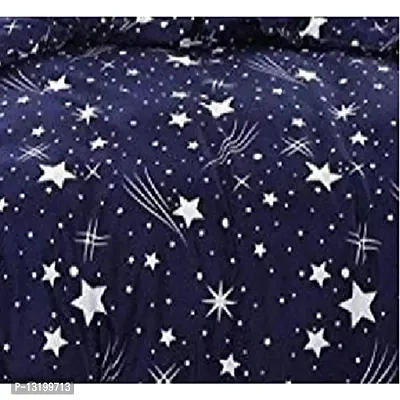 rozone 144TC Cotton Bedsheet for Double Bed with 2 Pillow Cover,Modern All Season Cozy Bedding,Hotel Luxury King Size Bedsheet, 90x100 Inches (King, Star&Blue)-thumb2