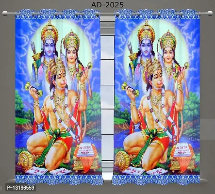 Prozone Polyester Digital God Hanuman Ji Print Curtains for Home,Pooja Room,Temple,Pack of 1 (Design 3, 7x4 feet)