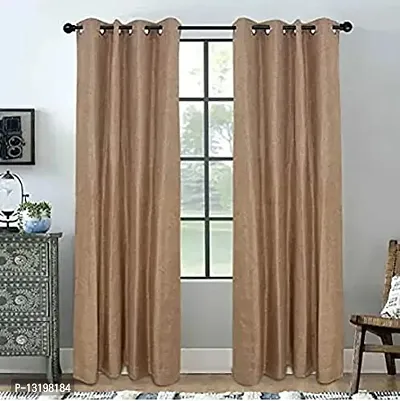 Prozone Jute Solid Eyelet Curtains | 80% Blackout Plain Grommet Curtain | Premium Jute Curtain for Bedroom Living Room Kids Room Dining Room Office Hall (Plain  Sand, 5x4 feet 1Pcs)