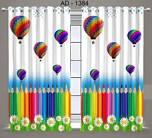 Prozone 3D Digital Printed Heavy Knitting Polyester Curtains,4x5 Feet,Pack of 2 PCS,Multicolors-thumb1