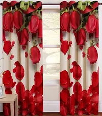 Prozone 3D Digital Printed Heavy Knitting Polyester Curtains,4x5 Feet,Pack of 2 PCS,Multicolors-thumb1