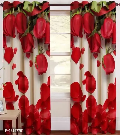 Prozone 3D Digital Printed Heavy Knitting Polyester Curtains,4x5 Feet,Pack of 2 PCS,Multicolors-thumb2