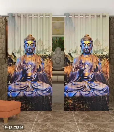Polyester 3D Digital God Buddha Printed Curtains,5x4 feet,1PCS