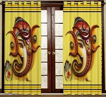 Polyester 3D Digital God Ganesh Ji Printed Curtain,7x4 feet,1PCS-thumb1