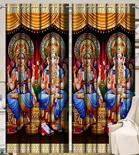 Polyester 3D Digital God Ganesh Ji Printed Curtain,7x4 feet,1PCS-thumb1