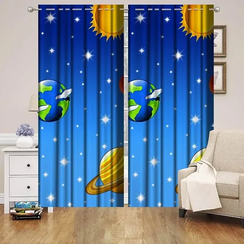 Digital Printed Polyester Door Curtains- Combo of 2