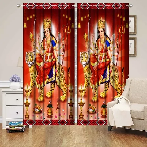 Polyester Printed Door Curtains Pack Of 2