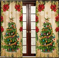 Prozone 7feet Polyester 3D Digital Print Merry Christmas Curtains for Kids Room Decorations, Christmas Door Curtains,Pack of 1PCS,7x4 feet-thumb1