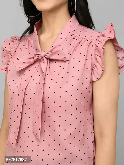 TIE UP NECK POLKA DOT TOP-thumb3