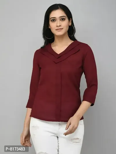 Classic Georgette Solid Tops for Womens-thumb0