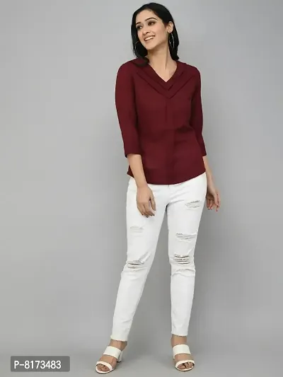 Classic Georgette Solid Tops for Womens-thumb3