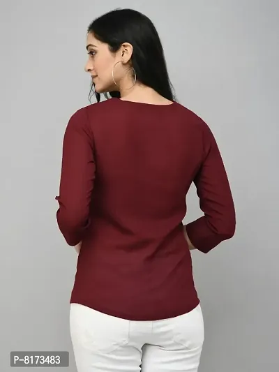 Classic Georgette Solid Tops for Womens-thumb2