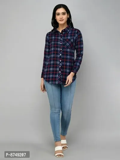 Classic Crepe Checked Shirt for Women-thumb0