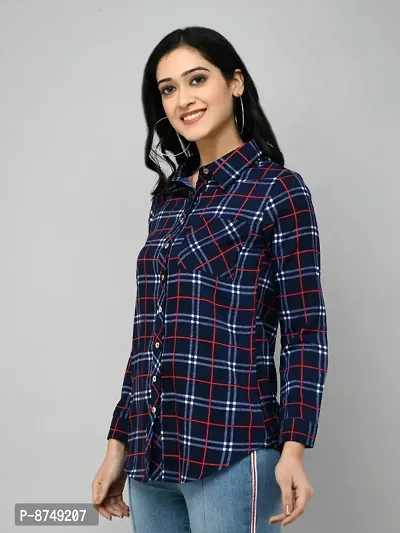 Classic Crepe Checked Shirt for Women-thumb3