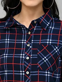 Classic Crepe Checked Shirt for Women-thumb3