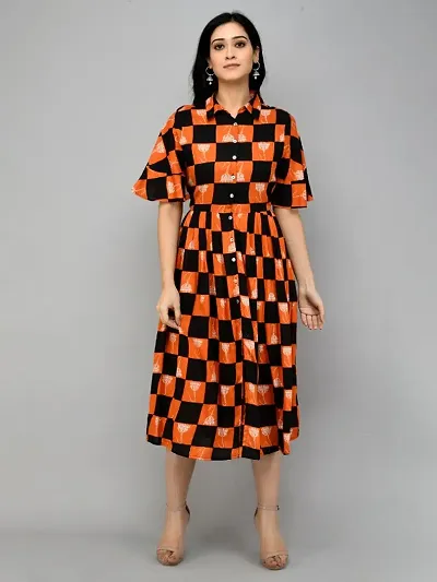 Classic Rayon Checked Dresses for Women