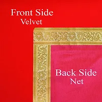 Velvet Cloth Aasan for Culture and Festivals (Red, 1m, 0.5m)-thumb3