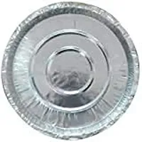 P.A.Disposable Round Eco Friendly Aluminium Silver Paper Plate for Office,House Party,Restaurants,Picnic,Dinner/Lunch Party Kitchen.[8 inches] [Pack of 100 Nos.]-thumb1