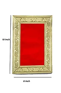 Velvet Red Cloth for Puja (Size 8"" by 10 inch) | Pooja Aasan Kapda | Red Plain puja chowki Cloth for Home Mandir, Temple, God & Goddess Aasan (Pack of 3)-thumb1