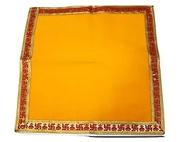 KAM Home Ganpati Baithak Aasan/Ganpati Rumal/Embroidered Puja Cloth/Puja Assan/Puja Chowki Assan/Puja Altar Cloth for Multipurpose Use for Home Mandir,Size- 18 * 18 Inch, Pack of 3 Piece, 18 X18-thumb2