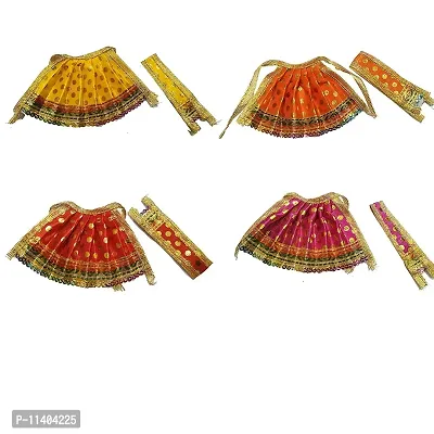 GENERIC Navratri Fancy Designer Multicolor MATA Rani Lehenga and Chunri Poshak - MATA Rani Durga Dress for Idol MATA Rani Chunri Patka & Lehanga Dress- Size - 1 Number