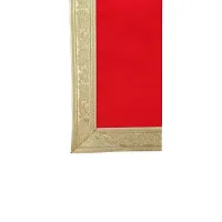 Red Color Velvet Cloth, Aasan for Pooja & Mandir (15 in X 15 in)-thumb3