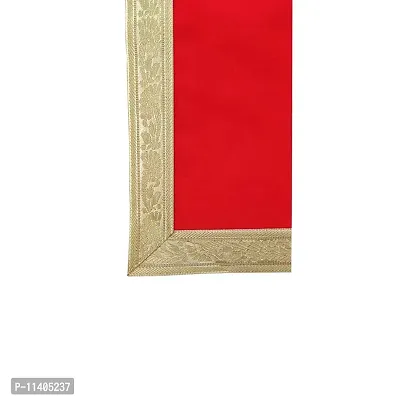 Red Color Velvet Cloth, Aasan for Pooja & Mandir (15 in X 15 in)-thumb4