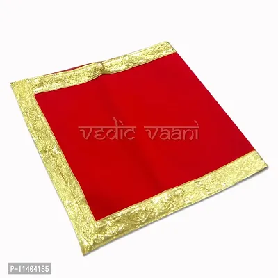 Vedic Vaani Deity Puja Satin Altar Cloth | Kapda | Assan | Asan | Asana for Pooja Home Mandir (1 pcs)-thumb0