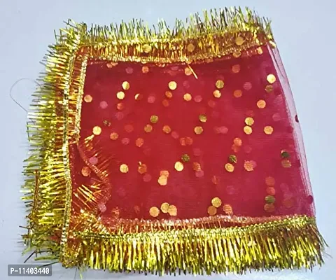 Puraveda Mata Ki Chunri (Red, 24 x 50 cm) - Pack of 5