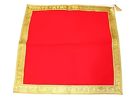 KAM Home Ganpati Baithak Aasan/Ganpati Rumal/Embroidered Puja Cloth/Puja Assan/Puja Chowki Assan/Puja Altar Cloth for Multipurpose Use for Home Mandir,Size- 18 * 18 Inch, Pack of 3 Piece, 18 X18-thumb4