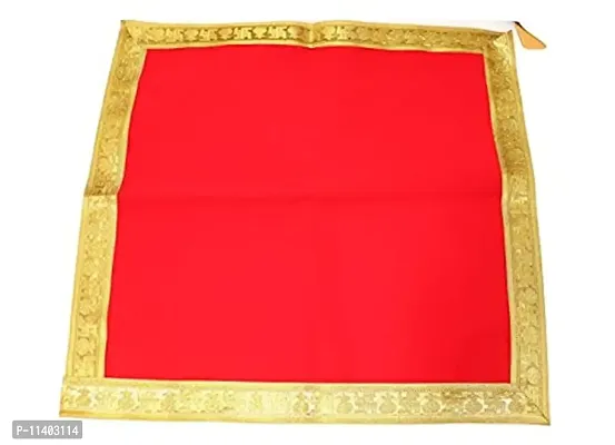 KAM Home Ganpati Baithak Aasan/Ganpati Rumal/Embroidered Puja Cloth/Puja Assan/Puja Chowki Assan/Puja Altar Cloth for Multipurpose Use for Home Mandir,Size- 18 * 18 Inch, Pack of 3 Piece, 18 X18-thumb5