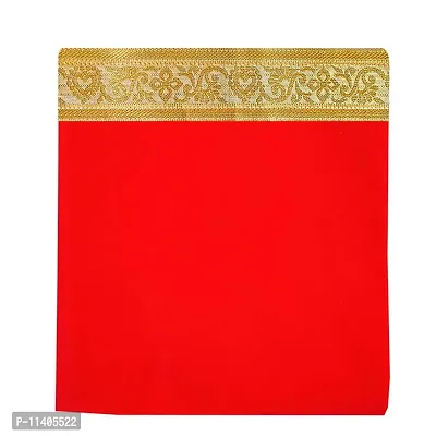 Velvet Cloth Aasan for Culture and Festivals (Red, 1m, 0.5m)-thumb2