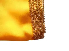 Yellow Color (Size 24 x 20 inch Puja Aasan Cloth for God ChowkiPuja Asan Kapda Satin Altar Cloth mat for mandir, Temple and Pooja Decoration (Pack of 1) (DVNSatinYellow24x20)-thumb1